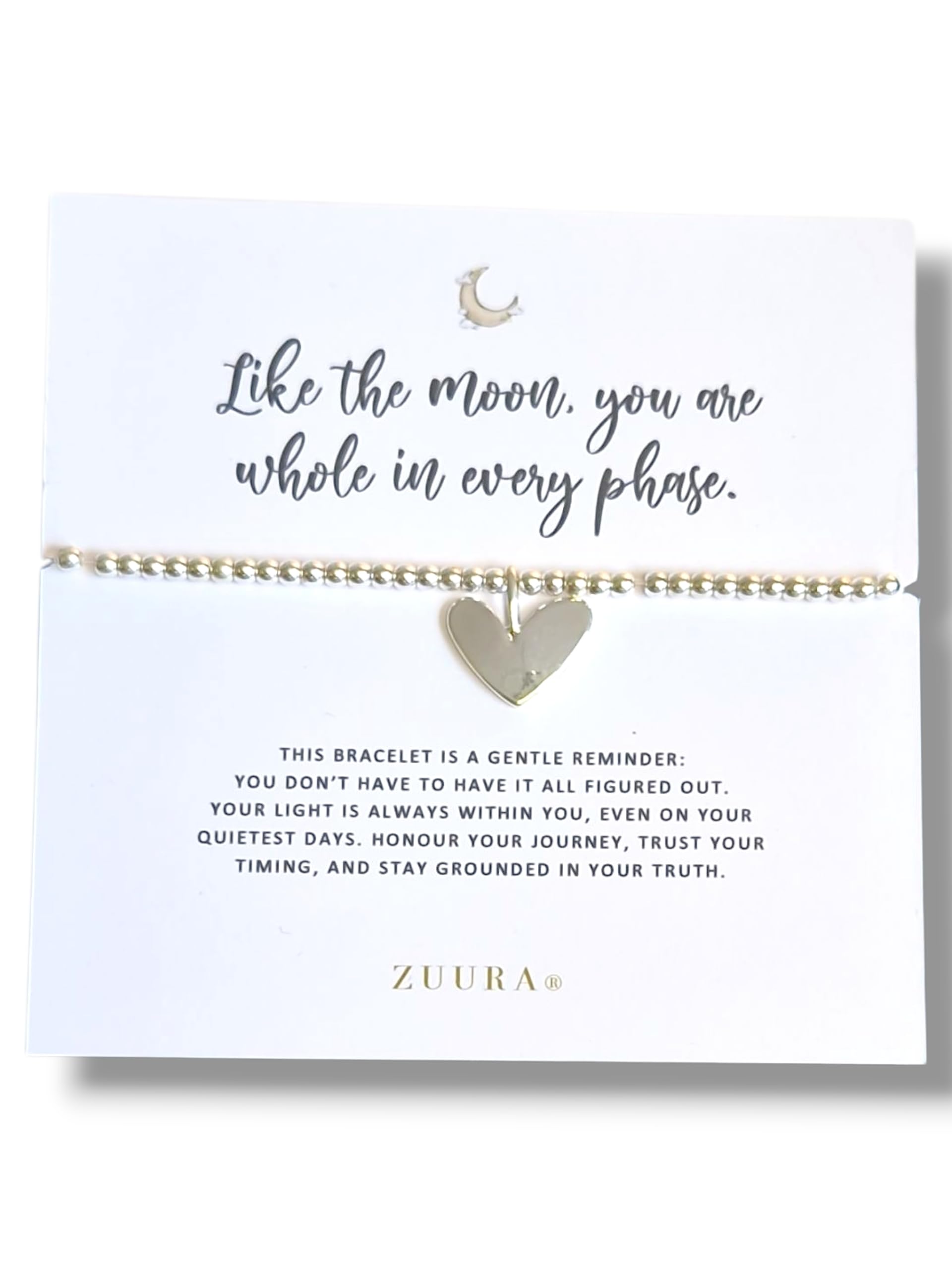 ZUURA I Like the moon, you are whole in every phase | Silver Plated | Bracelet | 18cm stretch