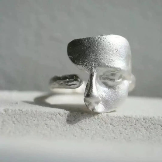 925 Sterling Silver Sanding Face Adjustable Rings for Women Ladies Elegant Luxury Quality Jewelry Accessories Jewellery