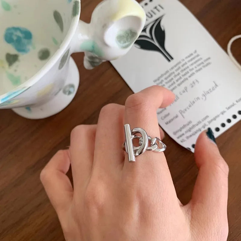 925 Sterling Silver Adjustable Geometric Rings for Women - Elegant Vintage Wedding Jewelry and Valentine's Gift
