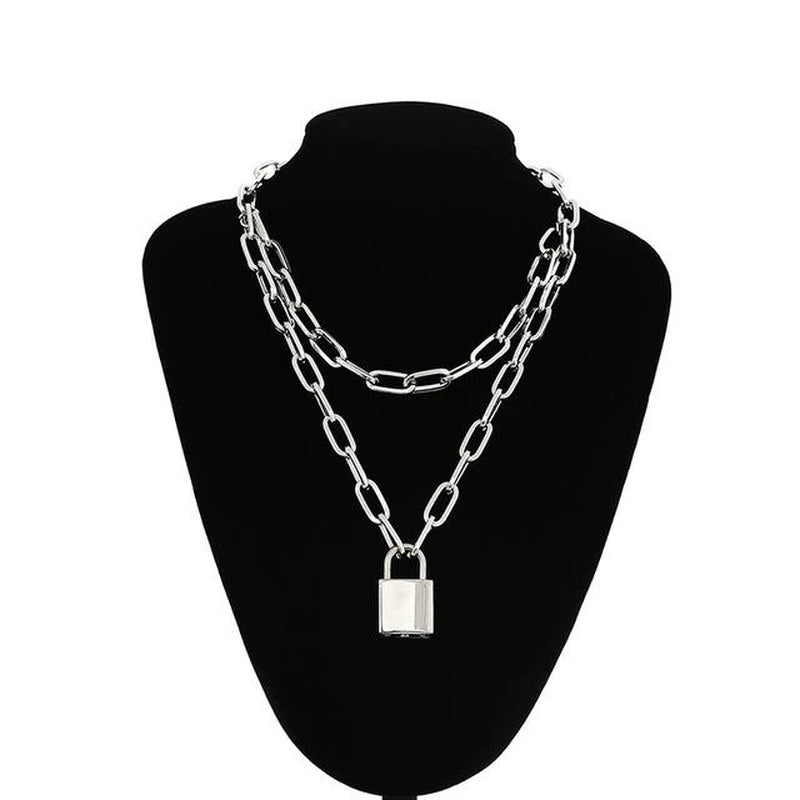 Chain Padlock Necklace Bdsm Symbolic Jewellery Gift for Submissive