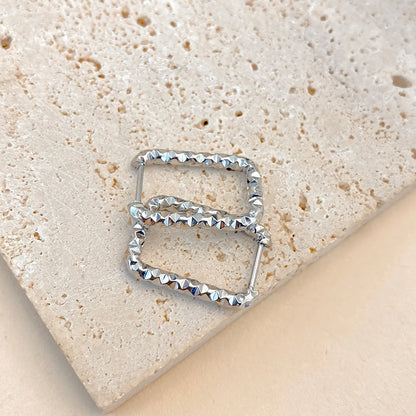 EMANCO Stainless Steel Rectangular Textured Earrings Women'S DIY Jewellery Parts Earring 48 Hour Shipping