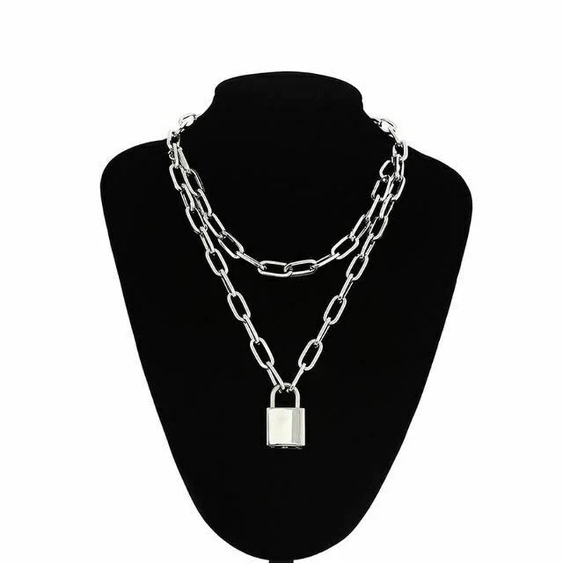Chain Padlock Necklace Bdsm Symbolic Jewellery Gift for Submissive