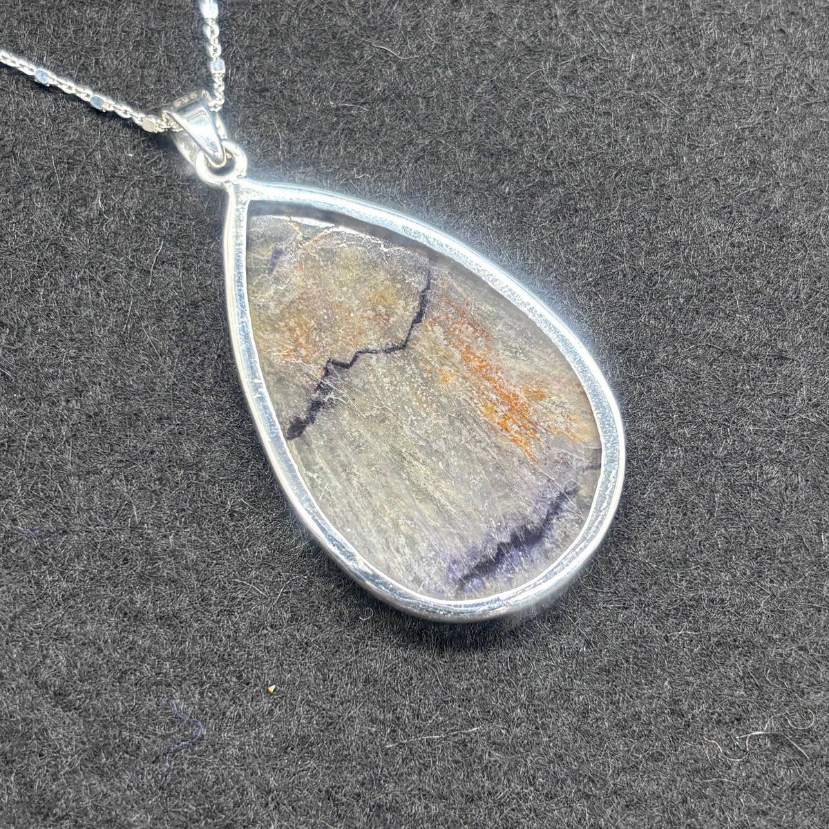 Blue John Fluorite Pendant in Sterling Silver