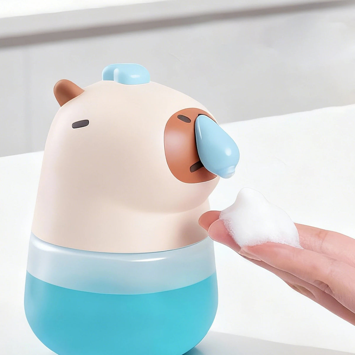 Capybara Liquid Soap Dispenser Touchless Cute Kids Hand Soap Automatic Dispenser Bathroom Accessories for Washroom Kitchen USB