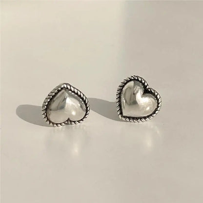 925 Sterling Silver Heart Small Stud Earrings for Women - Luxury Wedding Jewelry Accessories, Wholesale Trend for 2024