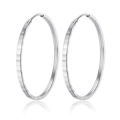 925 Sterling Silver Square Cut Earrings for Women - Large Aesthetic Jewelry Accessories (3/4/5/6 CM) - 2024 Trend