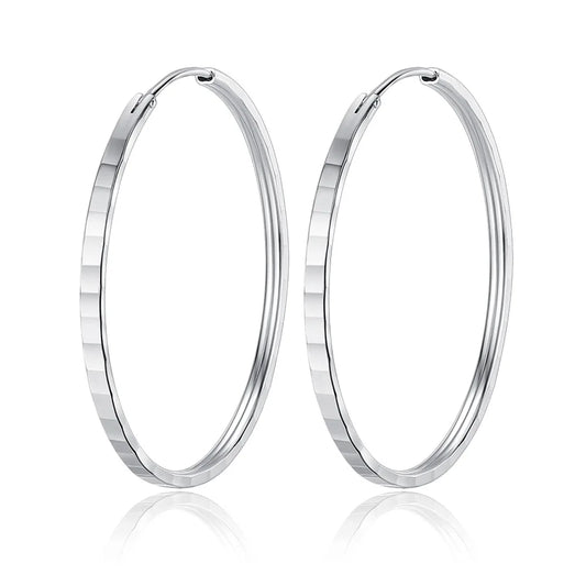 925 Sterling Silver Square Cut Earrings for Women - Large Aesthetic Jewelry Accessories (3/4/5/6 CM) - 2024 Trend