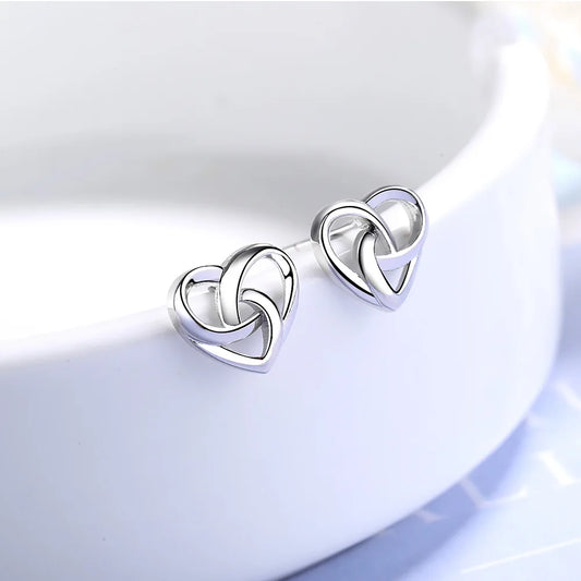 925 Sterling Silver Heart Stud Earrings for Women - Elegant Engagement Jewelry, 2024 Trend