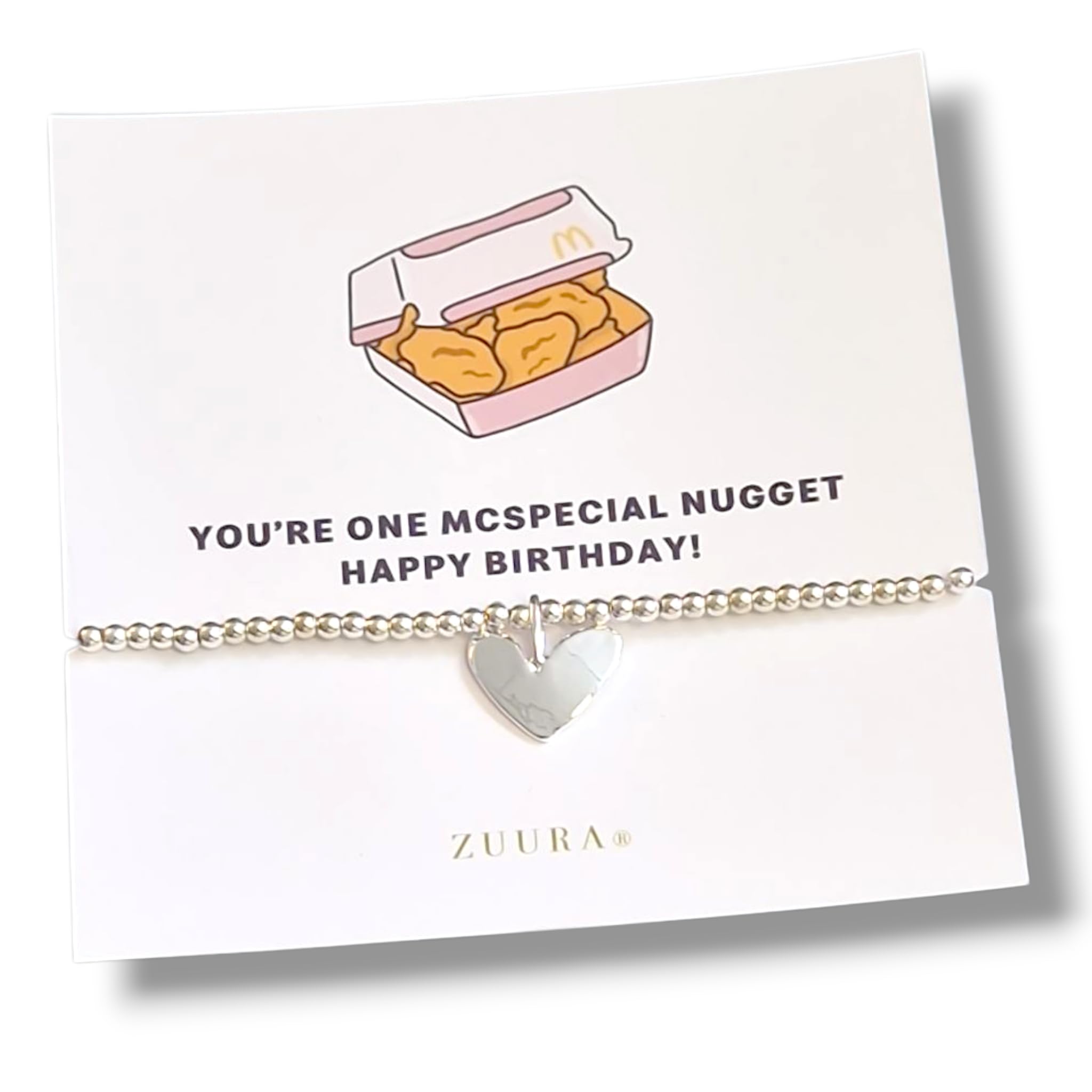 ZUURA I You're one McSpecial Nugget I Silver Plated Heart Charm Bracelet I Pun Gift for Women I Birthday Friendship Jewellery