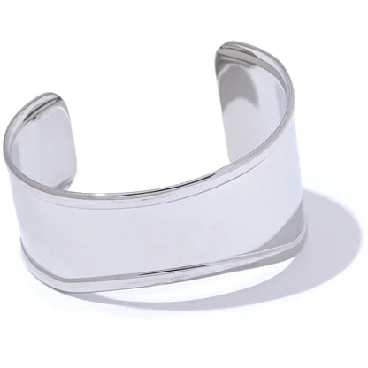 Yaffa Wide Cuff Bracelet – Open Bangle Waterproof Statement Jewelry | Huna Jewelry
