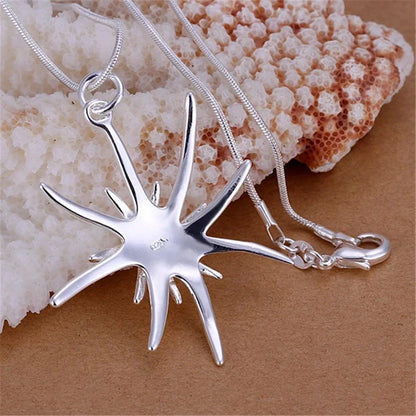 45-75Cm 925 Sterling Silver Necklace Jewelry Promotions Beautiful Fashion Elegant Charms Starfish Noble Women Lady Pretty