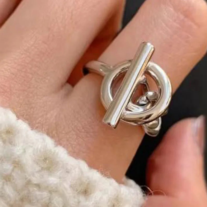 925 Sterling Silver Adjustable Geometric Rings for Women - Elegant Vintage Wedding Jewelry and Valentine's Gift