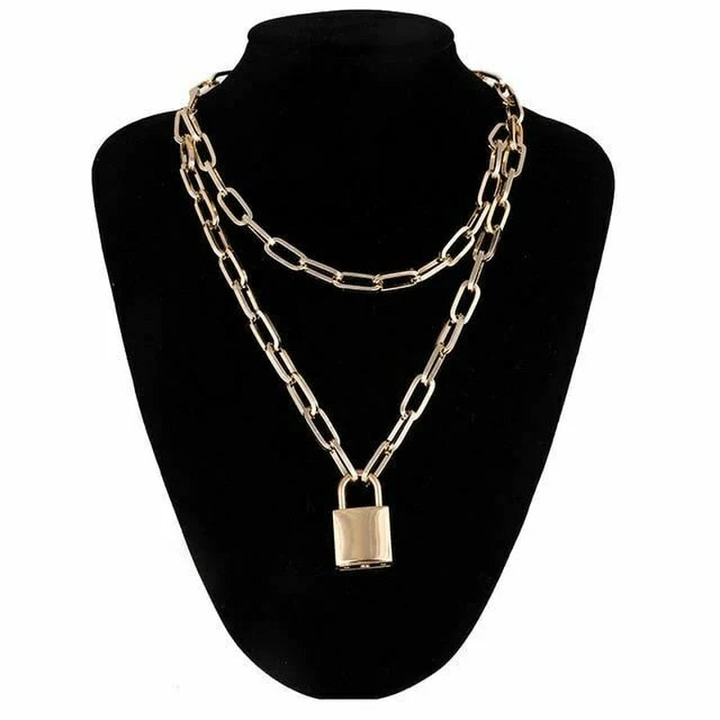 Chain Padlock Necklace Bdsm Symbolic Jewellery Gift for Submissive