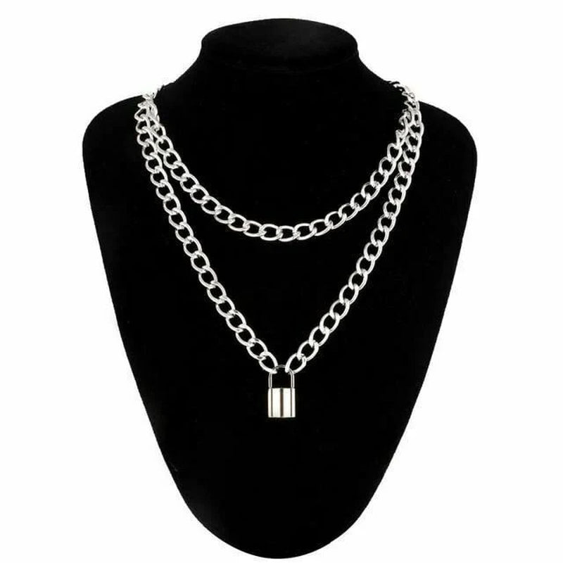 Chain Padlock Necklace Bdsm Symbolic Jewellery Gift for Submissive