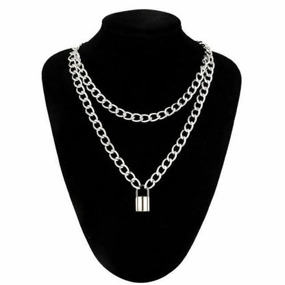 Chain Padlock Necklace Bdsm Symbolic Jewellery Gift for Submissive