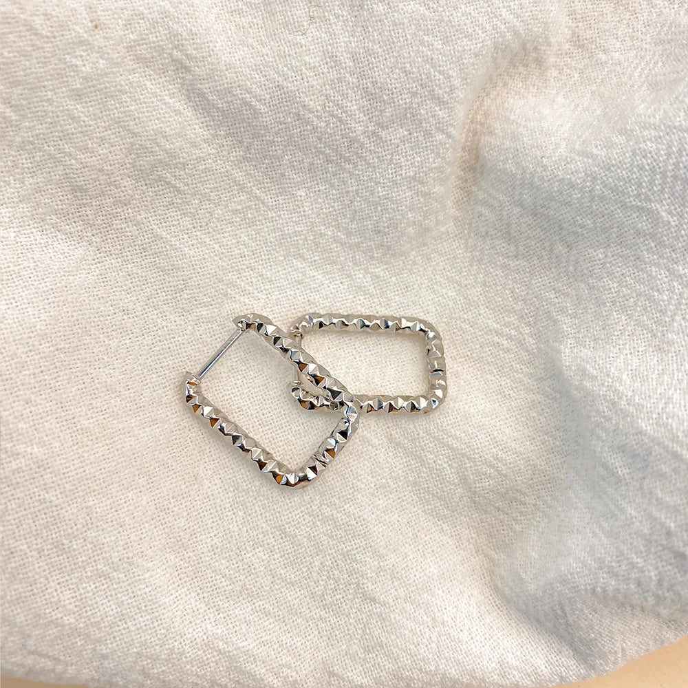 EMANCO Stainless Steel Rectangular Textured Earrings Women'S DIY Jewellery Parts Earring 48 Hour Shipping