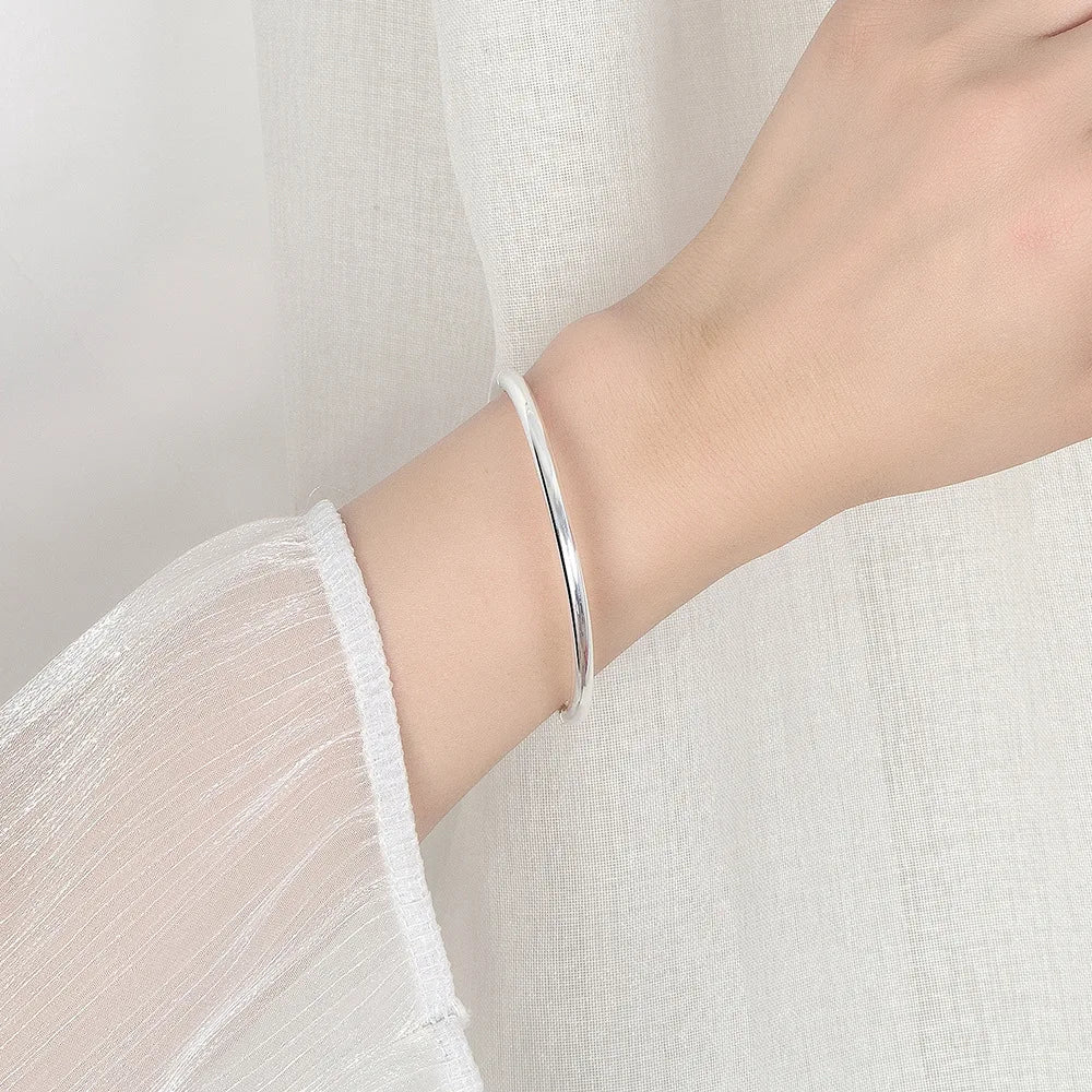925 Sterling Silver 4MM Bangle Bracelets for Women - Luxury Quality Wholesale Jewelry