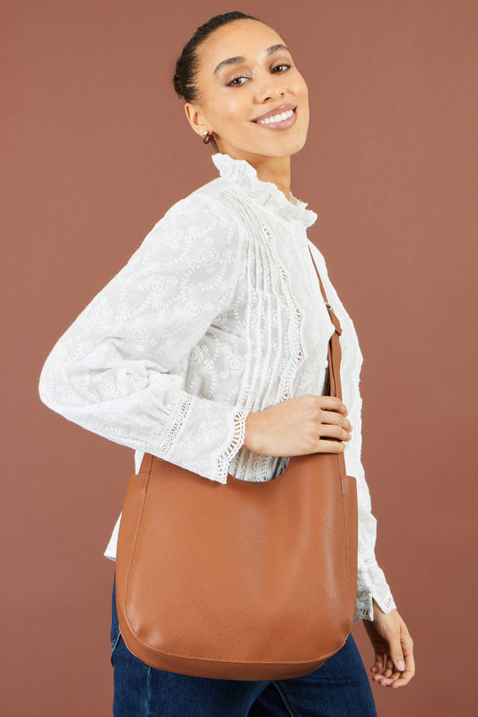 Yumi Brown Shoulder Bag With Detachable Inside Purse