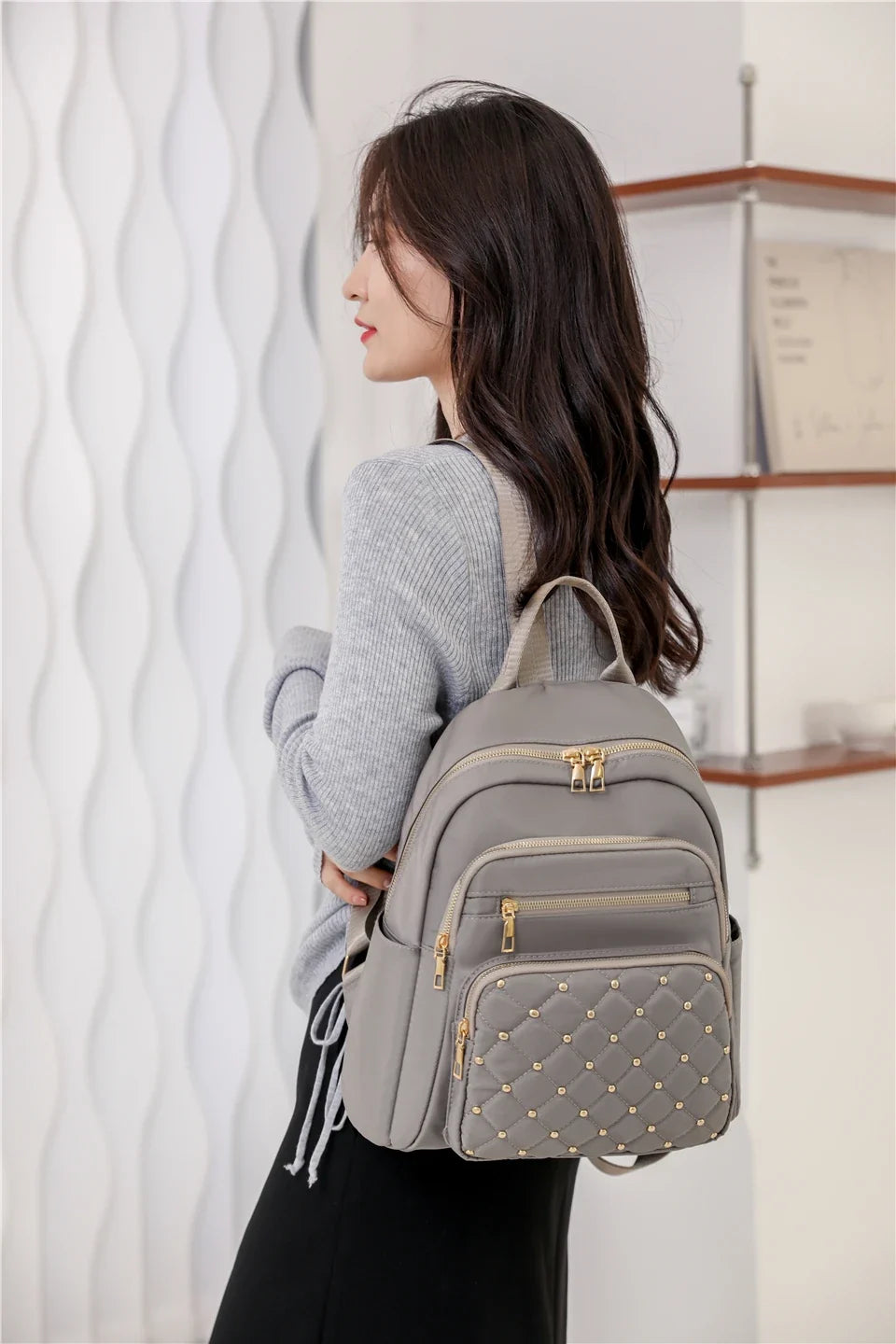 Fashion Bagpack Women High Quality Nylon Backpacks Female Big Travel Back Pack Large School Bags for Teenage Girls Shoulder Bag