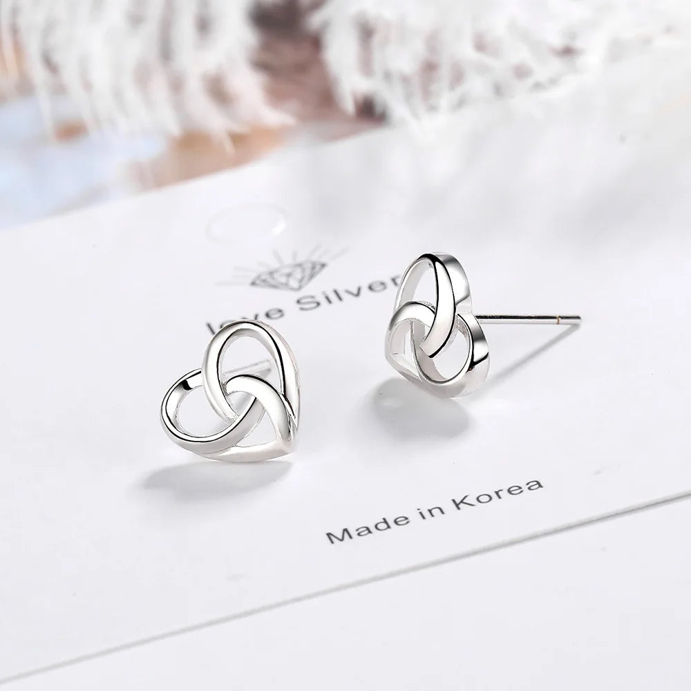 925 Sterling Silver Heart Stud Earrings for Women - Elegant Engagement Jewelry, 2024 Trend