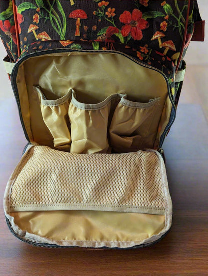 Autumn Mushrooms Baby Changing Bag - Smushy
