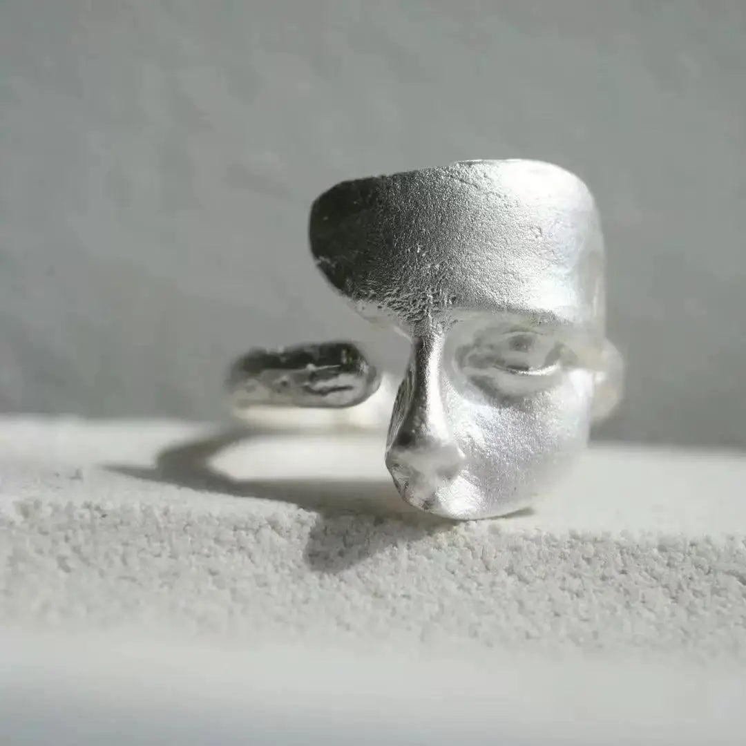 925 Sterling Silver Sanding Face Adjustable Rings for Women Ladies Elegant Luxury Quality Jewelry Accessories Jewellery