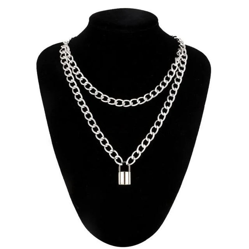 Chain Padlock Necklace Bdsm Symbolic Jewellery Gift for Submissive