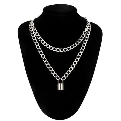 Chain Padlock Necklace Bdsm Symbolic Jewellery Gift for Submissive