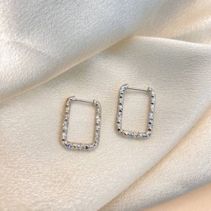 EMANCO Stainless Steel Rectangular Textured Earrings Women'S DIY Jewellery Parts Earring 48 Hour Shipping