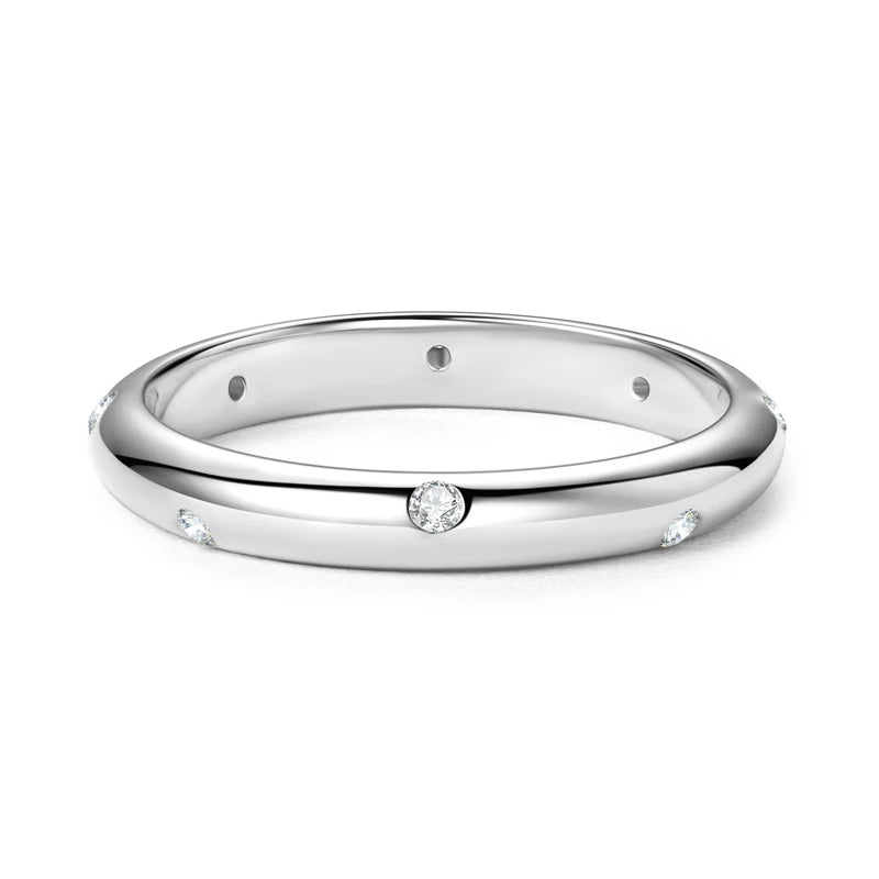 Moissanite Ring Original Certified 925 Silver Rings for Women Couples Delicate Stackable Wedding Band Dazzling Jewellery