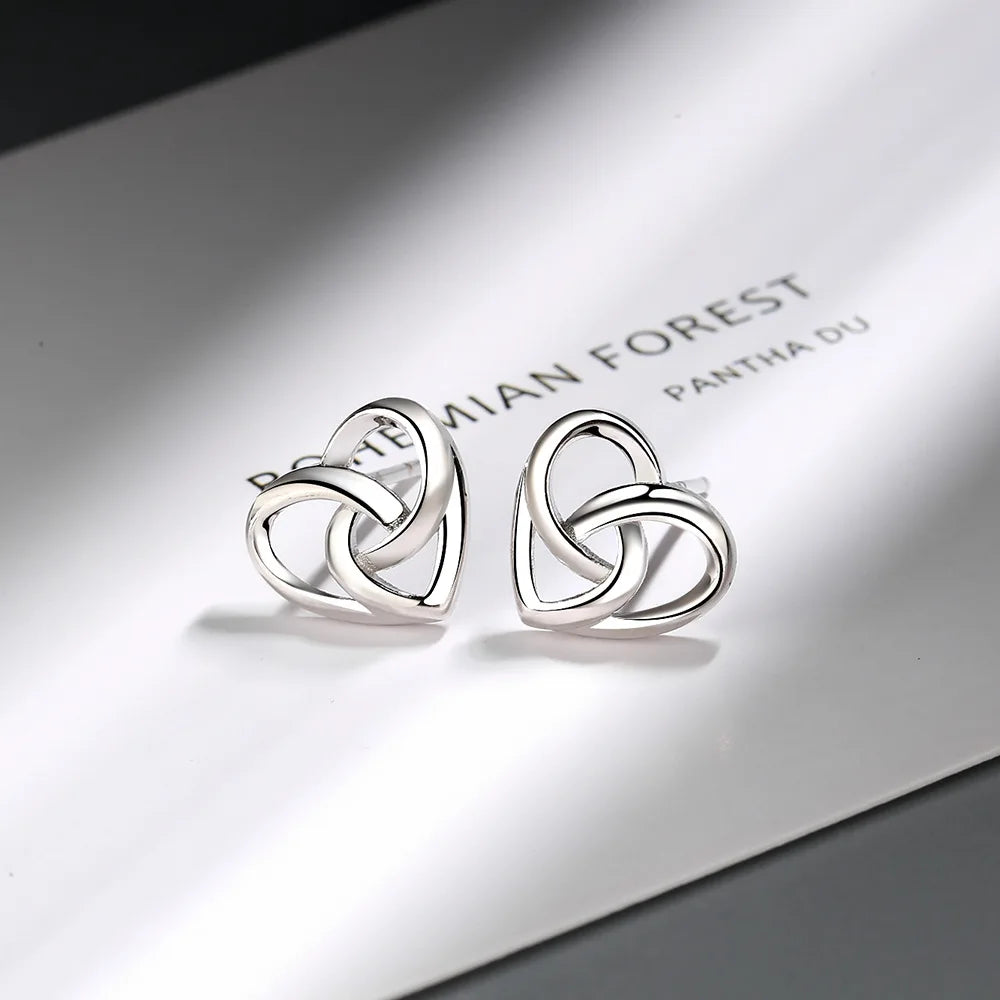 925 Sterling Silver Heart Stud Earrings for Women - Elegant Engagement Jewelry, 2024 Trend