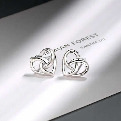 925 Sterling Silver Heart Stud Earrings for Women - Elegant Engagement Jewelry, 2024 Trend