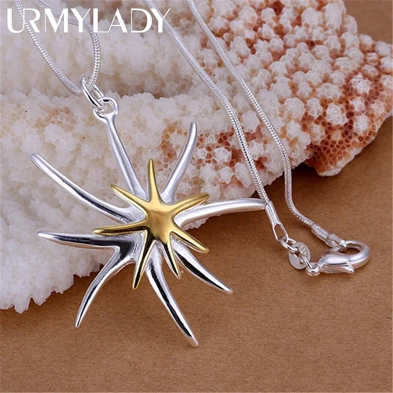 45-75Cm 925 Sterling Silver Necklace Jewelry Promotions Beautiful Fashion Elegant Charms Starfish Noble Women Lady Pretty