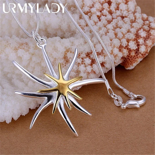 45-75Cm 925 Sterling Silver Necklace Jewelry Promotions Beautiful Fashion Elegant Charms Starfish Noble Women Lady Pretty