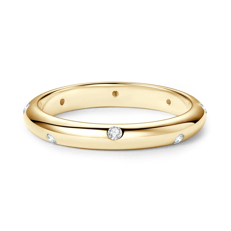 Moissanite Ring Original Certified 925 Silver Rings for Women Couples Delicate Stackable Wedding Band Dazzling Jewellery