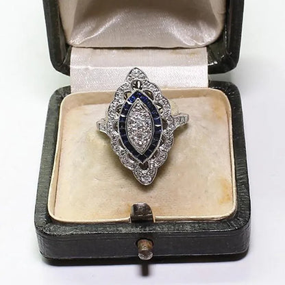 Classic Silver Hollow-Out Flower Mosaic CZ Zircon Women's Ring - Elegant Wedding Band Jewelry Gift