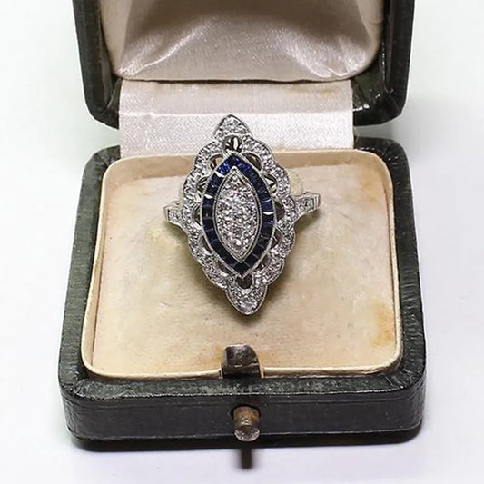 Classic Silver Hollow-Out Flower Mosaic CZ Zircon Women's Ring - Elegant Wedding Band Jewelry Gift