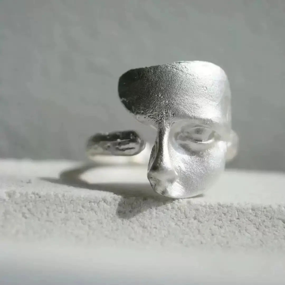 925 Sterling Silver Sanding Face Adjustable Rings for Women Ladies Elegant Luxury Quality Jewelry Accessories Jewellery