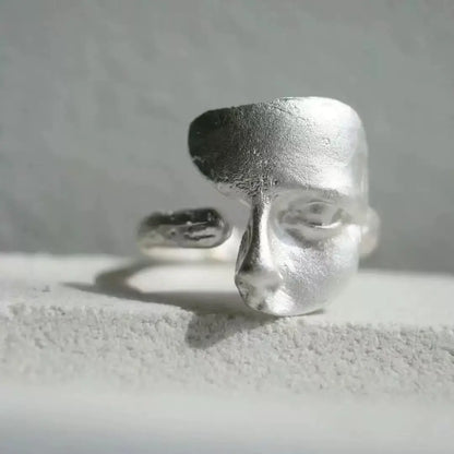 925 Sterling Silver Sanding Face Adjustable Rings for Women Ladies Elegant Luxury Quality Jewelry Accessories Jewellery