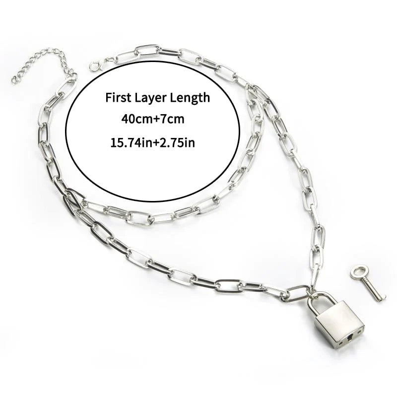 Chain Padlock Necklace Bdsm Symbolic Jewellery Gift for Submissive