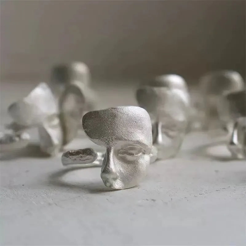 925 Sterling Silver Sanding Face Adjustable Rings for Women Ladies Elegant Luxury Quality Jewelry Accessories Jewellery