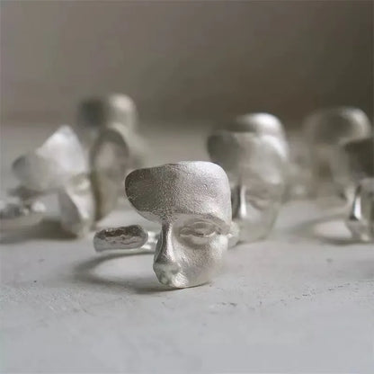 925 Sterling Silver Sanding Face Adjustable Rings for Women Ladies Elegant Luxury Quality Jewelry Accessories Jewellery