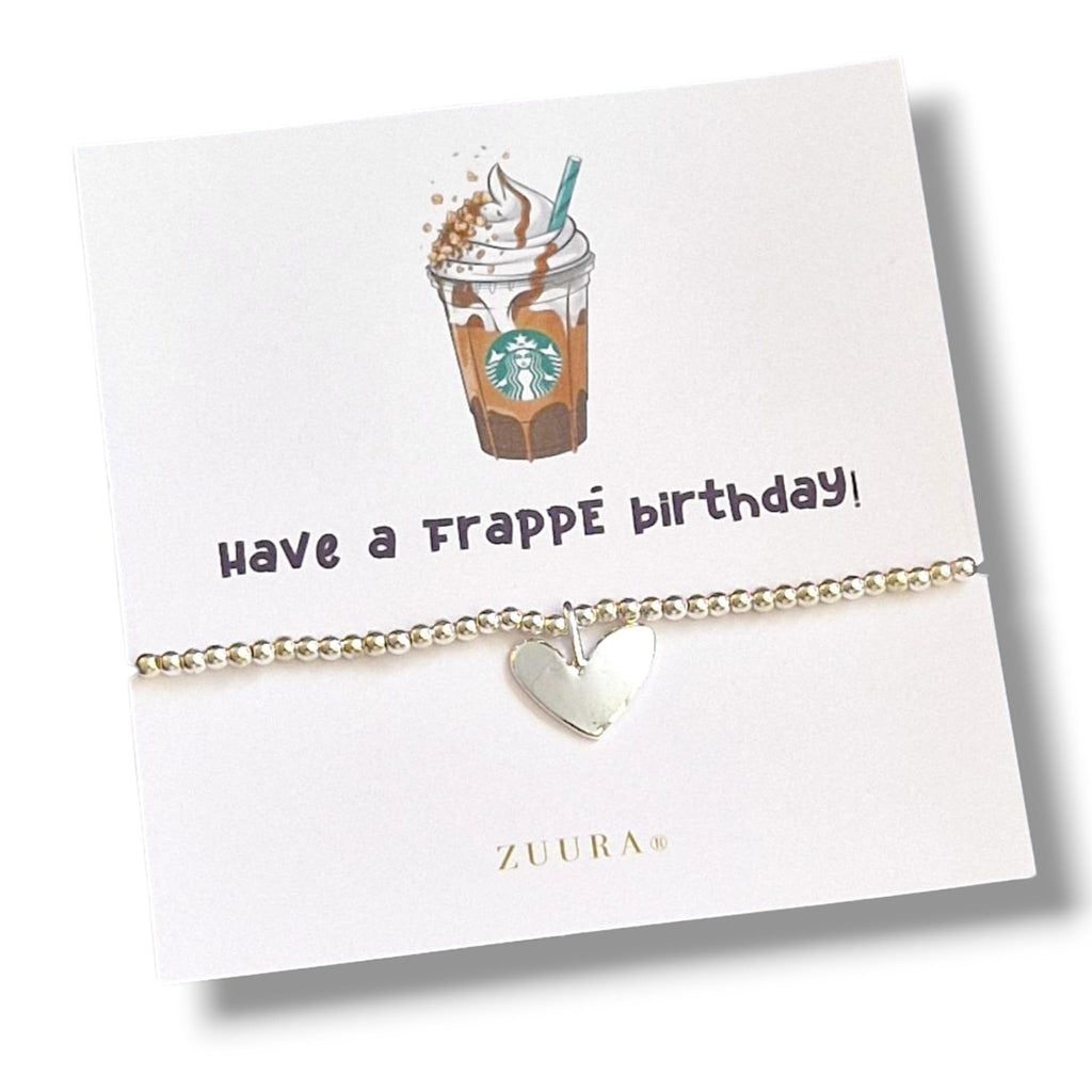 ZUURA 'Have a Frappe Birthday' | Silver Plated | Bracelet | 18cm stretch