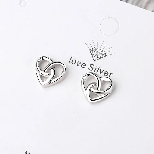 925 Sterling Silver Heart Stud Earrings for Women - Elegant Engagement Jewelry, 2024 Trend