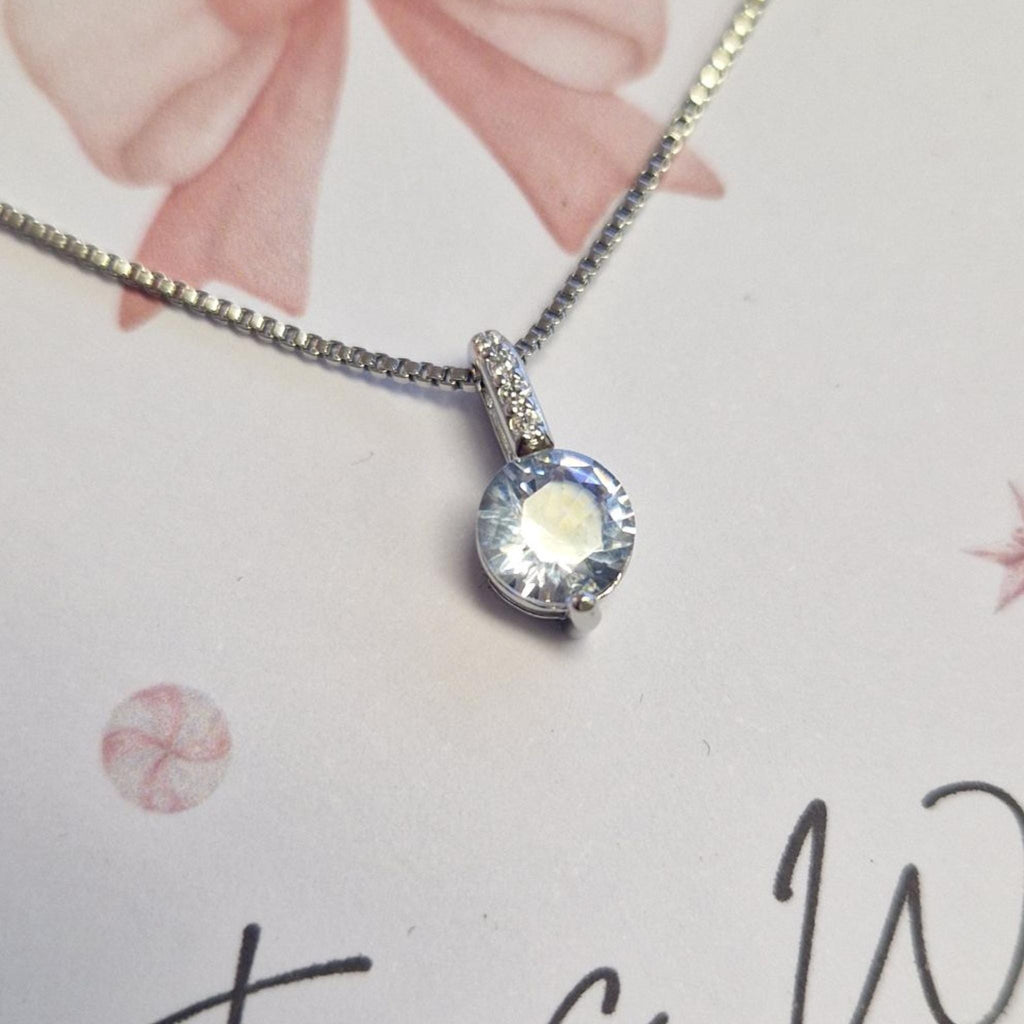 Personalised Silver 925 Zircon Christmas Wishes Necklace – Gift Boxed 18" – Custom Holiday Jewellery for Her – Xmas Gift for her