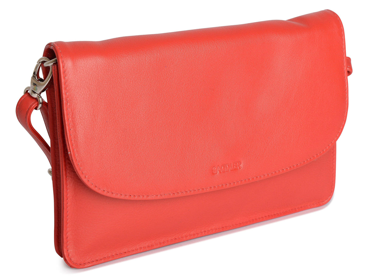 SADDLER Olivia 3-Section Leather Crossbody Bag & Clutch – Compact & Stylish - Gift Boxed