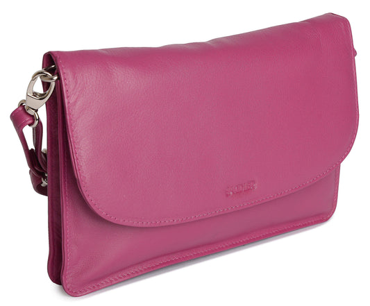 SADDLER Olivia 3-Section Leather Crossbody Bag & Clutch – Compact & Stylish - Gift Boxed